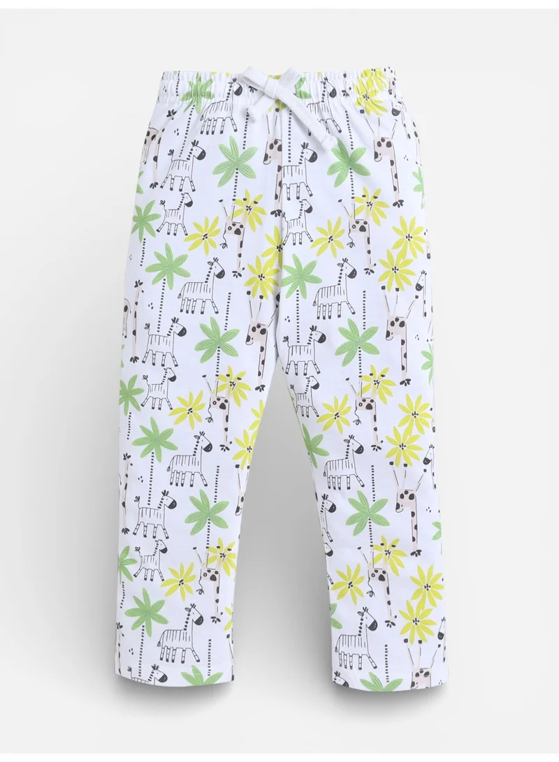 Victor And Jane  Girls Nature Print Cotton Pajama Set – T-Shirt & Full Pants Nightwear for Women | Best Price UAE